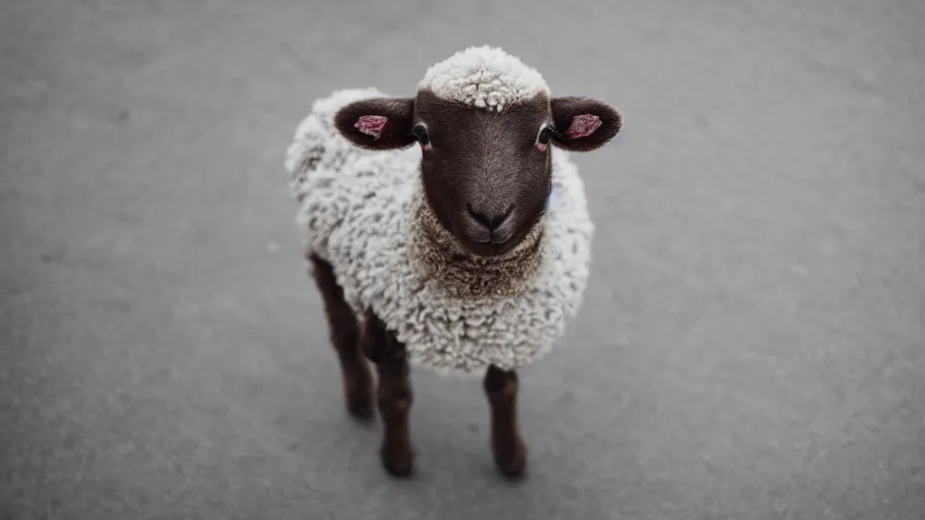 Prompt: antropomorphic lamb wearing a sweater, upper body shot, canon eos r 3, f / 1. 4, iso 2 0 0, 1 / 1 6 0 s, 8 k, raw, unedited, symmetrical balance, in - frame