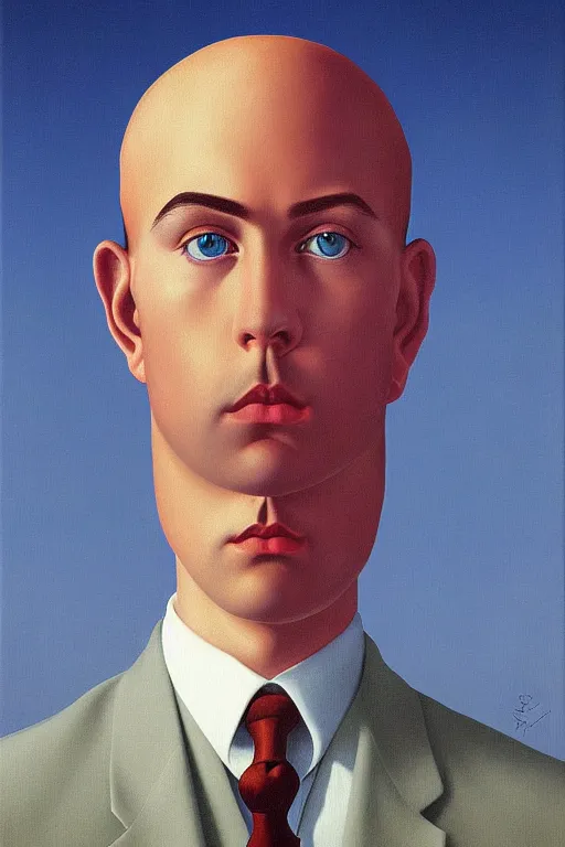 Prompt: night elf portrait by rene magritte, intricate, sharp focus, illustration, highly detailed, digital painting, concept art, masterpiece