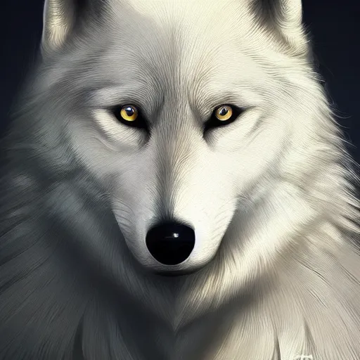 Image similar to Portrait of white wolf, wearing balaclava, gangster, digital art, ultrarealistic, artstation, 8k, hyperdetalied, high quality,