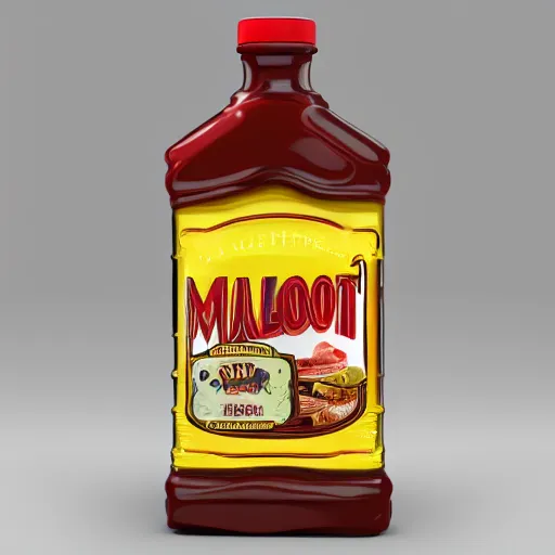 Prompt: snack foods, malort bottle design, hd render