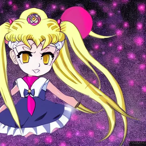 Prompt: a fusion between sailor moon and jeanne dark