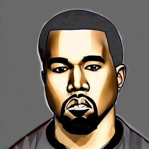 Prompt: key visual of kanye west, anime style