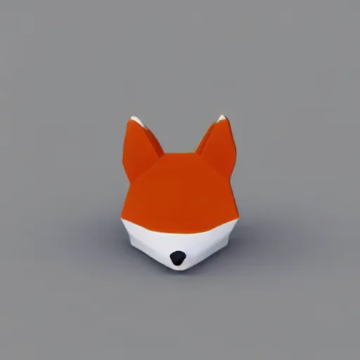 Image similar to matte colored 🦊 fox emoji made of clay, 3D render, perspective white background