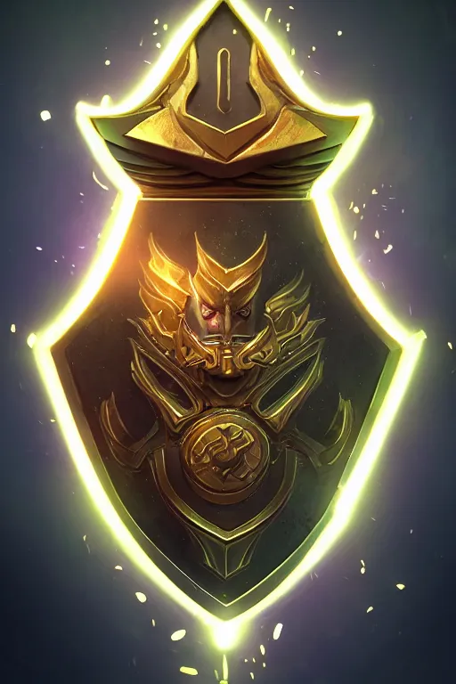 Image similar to shield fantasy epic legends game icon stylized digital illustration radiating a glowing aura global illumination ray tracing hdr fanart arstation by ian pesty and katarzyna da „ bek - chmiel