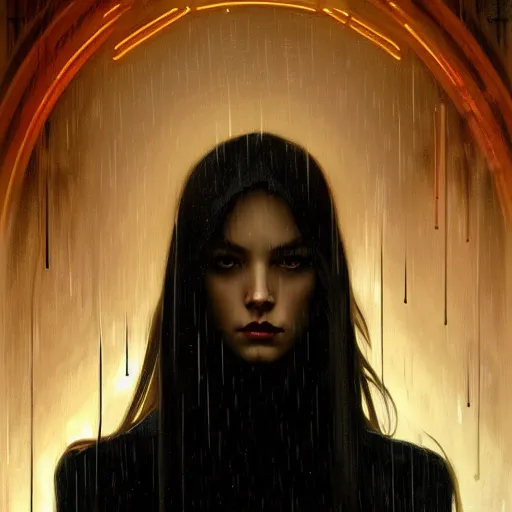 Prompt: symmetry!! portrait of a silhouette of a woman in the rain, horror, fashion, dark!! intricate, elegant, highly detailed, digital painting, artstation, concept art, smooth, sharp focus, illustration, art by artgerm and greg rutkowski and alphonse mucha