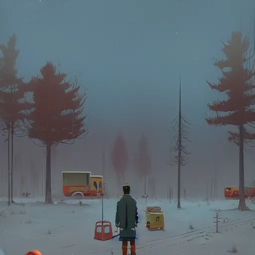 Prompt: Ruepee Tar Thec by Simon Stålenhag