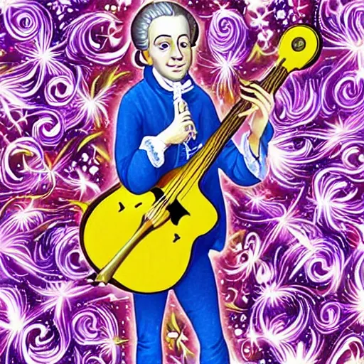 Image similar to original illustration of Mozart by Lisa Frank