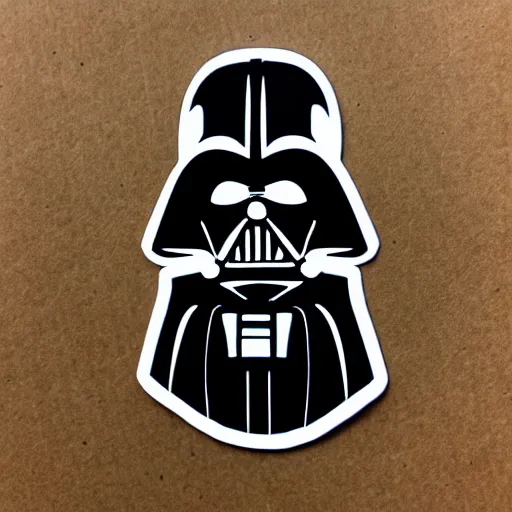 Image similar to symmetrical die cut sticker, darth vader