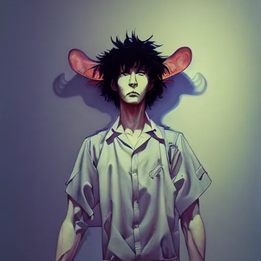 Image similar to citizen portrait soft light painted by james jean and tooth woo, inspired by cowboy bebop anime, smooth face feature, intricate oil painting, high detail illustration, sharp high detail, manga and anime 1 9 9 9