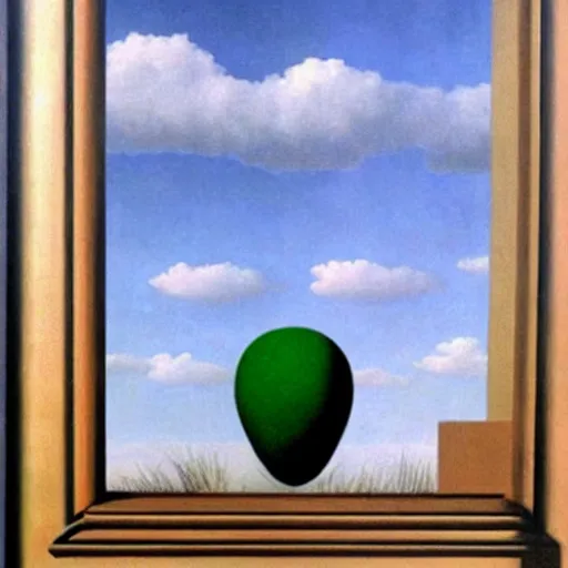 Prompt: famous painting by rene magritte.