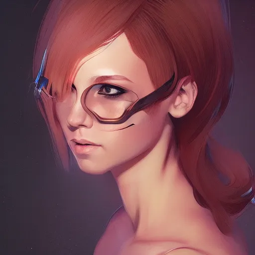 Image similar to Portrait of young Boxxy with sidebuzzed haircut, slight nerdy smile, elegant, digital painting, artstation, concept art, smooth, sharp focus, illustration, art by artgerm and greg rutkowski and alphonse mucha