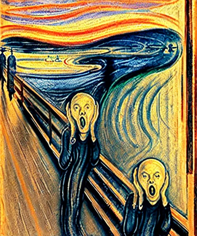 Prompt: the scream in real life