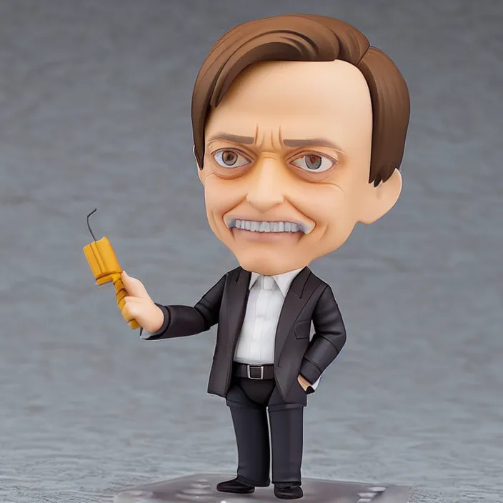 Image similar to a nendoroid of Steve Buscemi, figurine, product photo, detailed