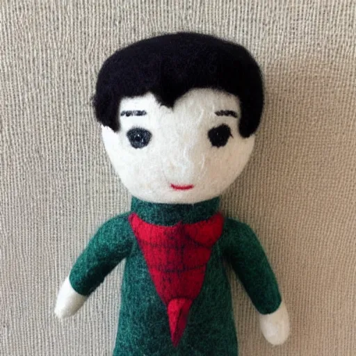 Prompt: wool cloth doll of RM from BTS