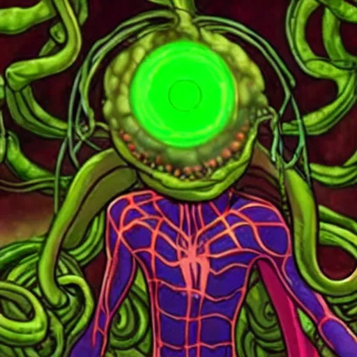 Image similar to Shuma gorath in the spiderverse film