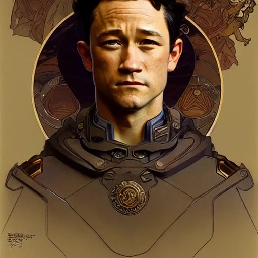 Prompt: planetside joseph gordon - levitt, fantasy, d & d, intricate, detailed, by by alphonse mucha, adolfo hohenstein, alice russell glenny, stanley artgerm lau, greg rutkowski, detailed, trending on artstation, trending on artstation, smooth