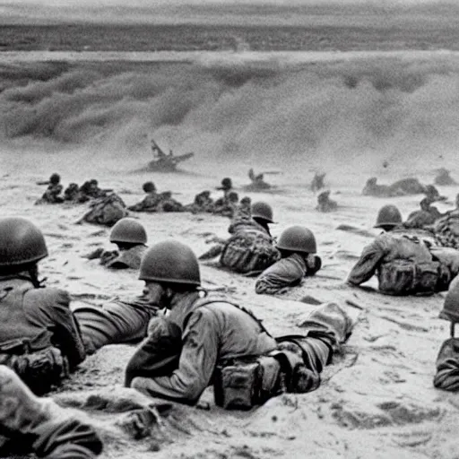 Image similar to the d - day, by robert capa,