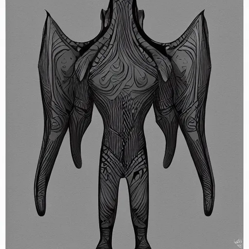 Image similar to design for a character with a manta ray head and arms attached by the back like a large blanket, alien, mutant, peaceful, art by tim shafer from his work on psychonauts by double fine, in collaboration with vivienne medrano, pencil sketches, professional art