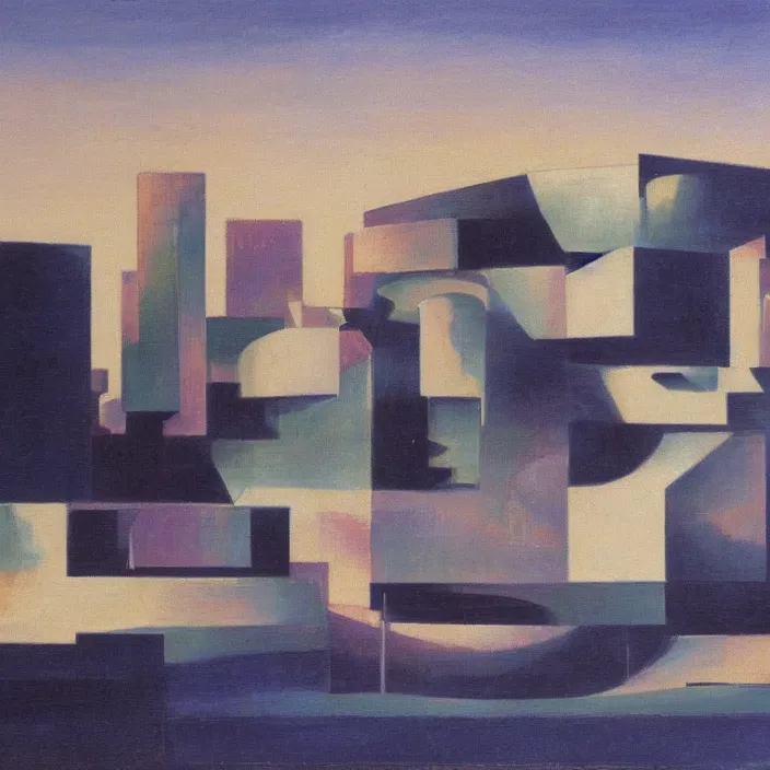 Image similar to a building in a serene landscape, futurism