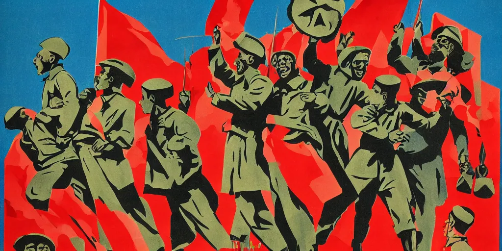 Prompt: diversity, equity, and inclusion program in style of Soviet propaganda, poster art, war, realistic, propaganda