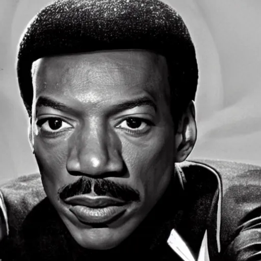 Image similar to a promotional still of Eddie Murphy in Star Trek 1966.