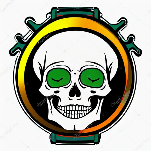 Image similar to whatsapp sticker of a pirate skeleton using an old 8 0's computer, vector