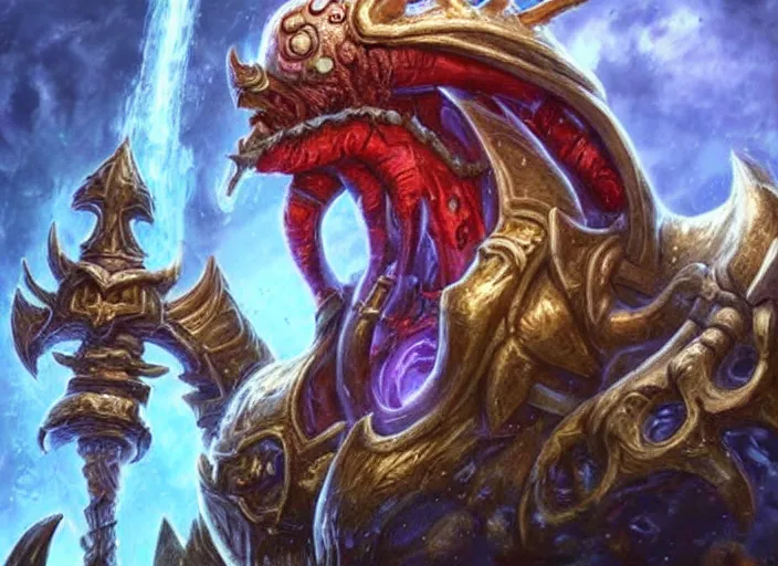 Image similar to donald trump as old god n'zoth in world of warcraft
