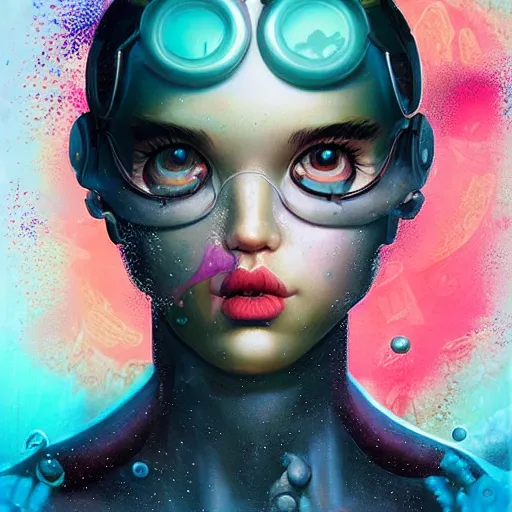 Image similar to lofi underwater biopunk instagram portrait, Pixar style, by Tristan Eaton Stanley Artgerm and Tom Bagshaw.