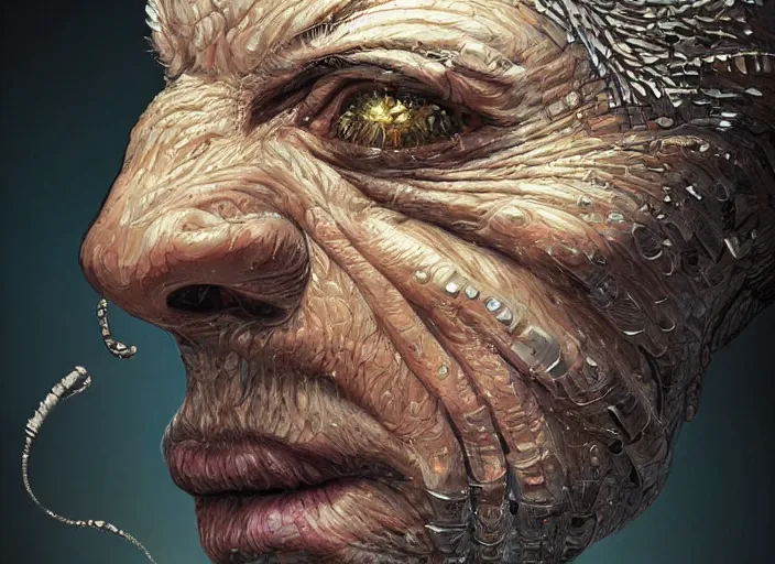 Image similar to highly detailed realistic hammered nails in a stupid head, pain, light effect, hyper detailed, intricate, elegant, highly detailed, digital painting, artstation, concept art, matte, sharp focus, illustration, by dan mumford, yusuke murata, makoto shinkai, ross tran