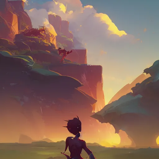 Image similar to hero world atari, behance hd by jesper ejsing, by rhads, makoto shinkai and lois van baarle, ilya kuvshinov, rossdraws global illumination