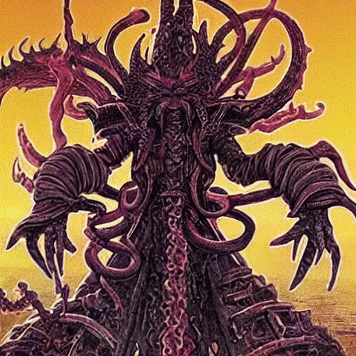 Prompt: Nyarlathotep as a Final Fantasy VI boss.