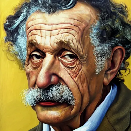 Prompt: high quality high detail painting by lucian freud, hd, portrait of einstein