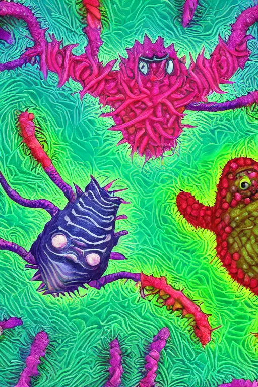 Image similar to creature sushi roots cactus elemental flush of force nature micro world fluo light deepdream illumination ray tracing hdr fanart arstation by sung choi and eric pfeiffer and gabriel garza and casper konefal