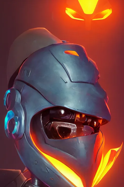 Image similar to epic mask helmet robot ninja portrait stylized as fornite style game design fanart by concept artist gervasio canda, behance hd by jesper ejsing, by rhads, makoto shinkai and lois van baarle, ilya kuvshinov, rossdraws global illumination radiating a glowing aura global illumination ray tracing hdr render in unreal engine 5