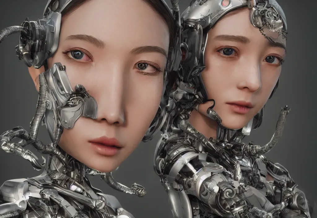 Image similar to cyborg girl kawaii renewable energy, ultra realistic, concept art, intricate details, highly detailed, photorealistic, octane render, 8 k