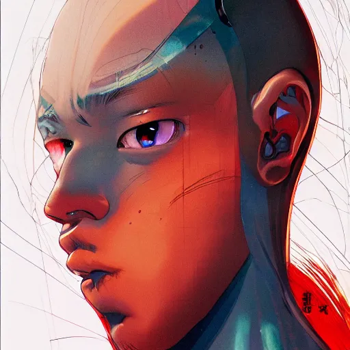 Image similar to prompt : blade character portrait soft light painted by james jean and katsuhiro otomo and erik jones, inspired by evangeleon anime, smooth face feature, intricate oil painting, high detail illustration, sharp high detail, manga and anime 1 9 9 9