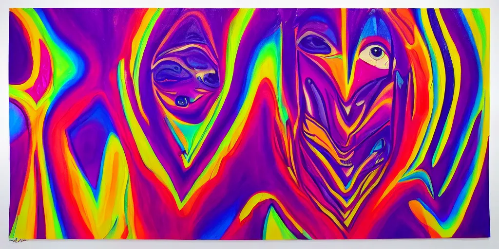 Prompt: love conciousness ( ( ( psychedelic dripping color ) ) ), detailed painting by painting by pablo amaringo david normal