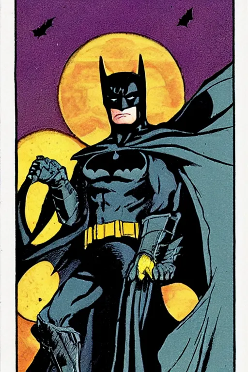Prompt: batman on a tarot card, horror