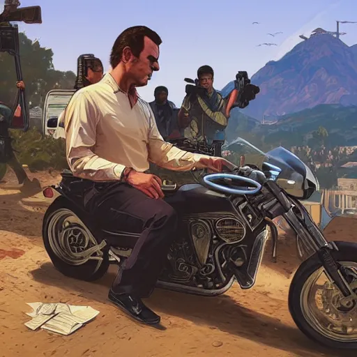 Image similar to GTA5, Cover Art, Grand Theft Auto Poster, John Paul II as a secret agent, D&D, fantasy, intricate, elegant, highly detailed, digital painting, artstation, concept art, matte, sharp focus, illustration, hearthstone, art by Artgerm and Greg Rutkowski