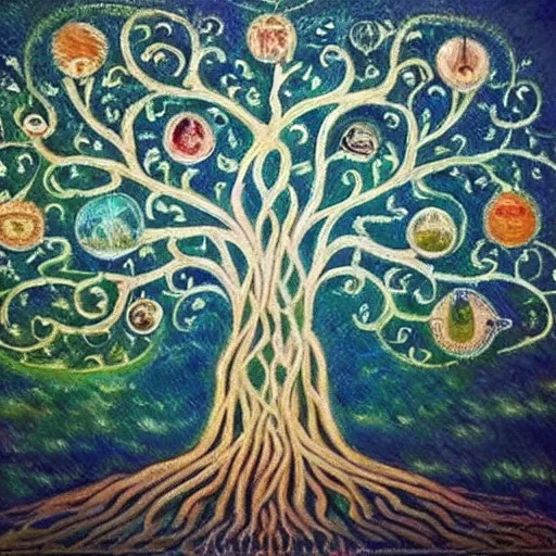 Image similar to The tree of life, top image of all time on /r/Art subreddit