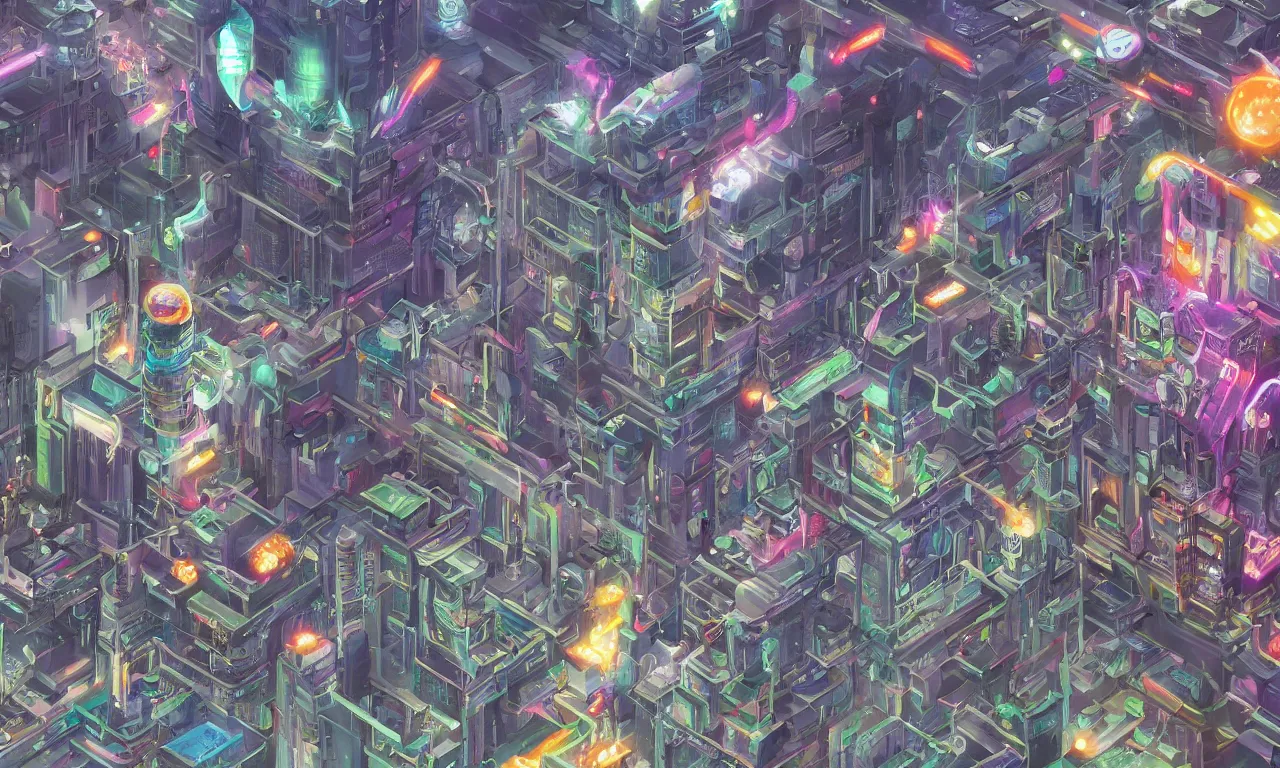 Image similar to futuristic city, illustration painting, oil on canvas, intricate, portrait, detailed illustration, hd, digital art, overdetailed art, concept art, complementing colors, detailed, illustration painting by alex gray, digital art, overdetailed art, concept art, complementing colors rendered by beeple, syd meade