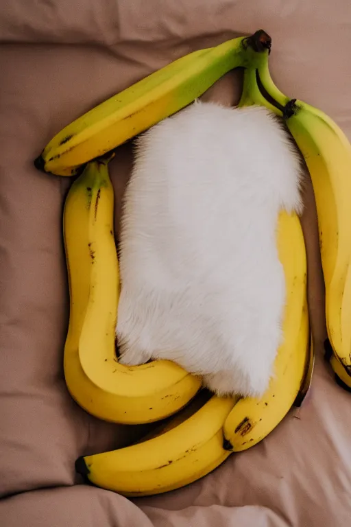 Image similar to banana sleeping in a bed