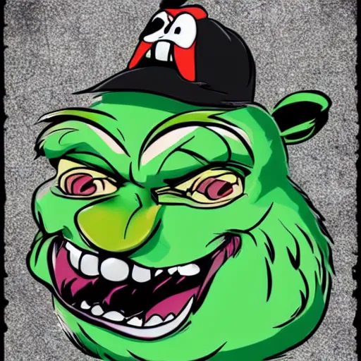 Image similar to danny devito in the style of ed roth and rat fink