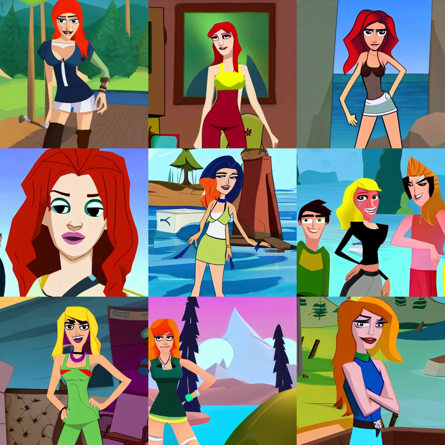 Prompt: bella thorne as gwen in total drama island