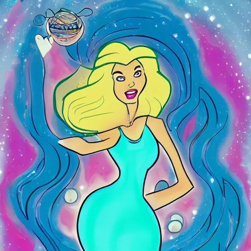 Prompt: doc brown as arielle the mermaid, disney art style, detailed, radiant light, water