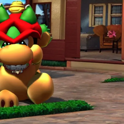 Image similar to bowser at his grandma's house