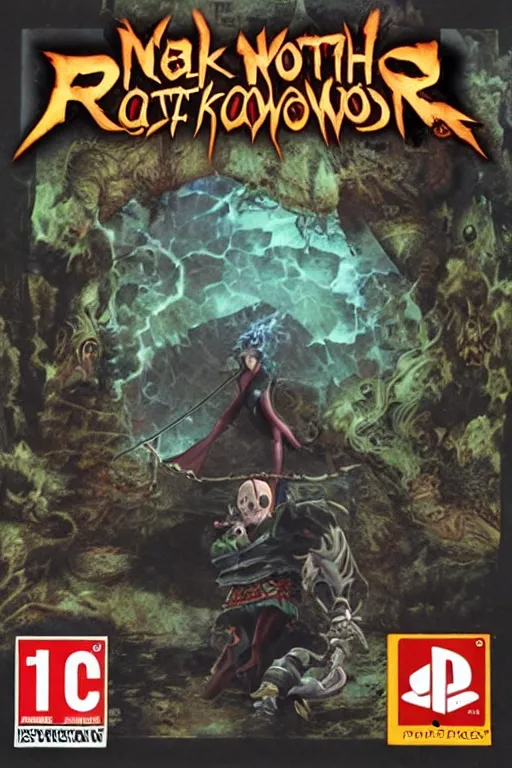 Prompt: “ a scan of the cover of a playstation 2 game titled ‘ fuko : netherworld rhymes ’ ”