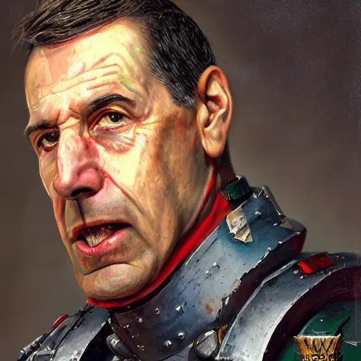 Image similar to Mr Rodgers, Warhammer 40k, ultra realistic portrait