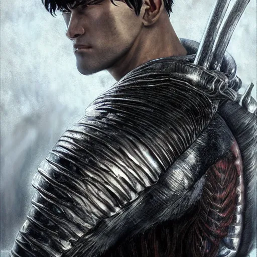 Prompt: ultra realistic portrait of guts from berserk extremely detailed, made by wlop and maxwell boas