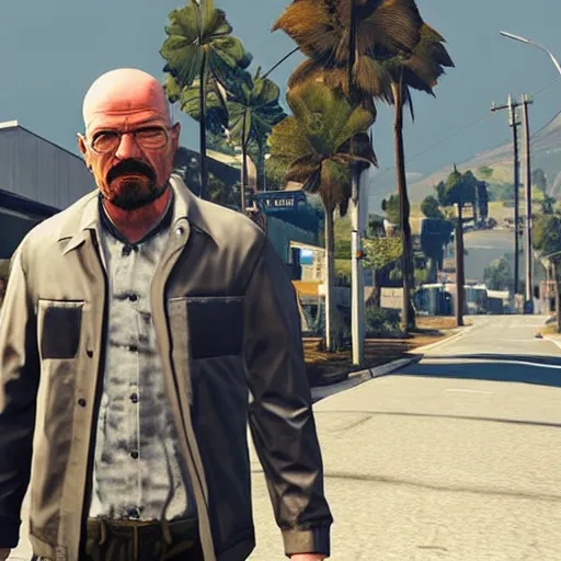 Prompt: Walter white in gta 5